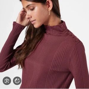 Joie Lanigan mock neck burnt currant XS